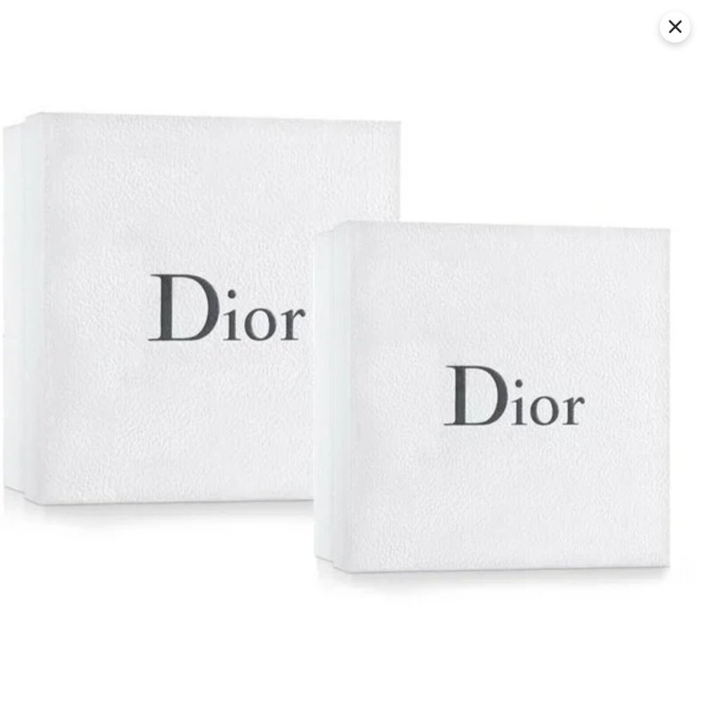 Set of 2 Authentic DIOR Boxes Rigid White Textured Square Gift Nesting Empty Box